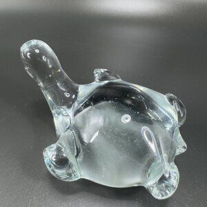 Vintage 1980s Clear Glass Turtle Figurine Paperweight Figurine Decorative Glass